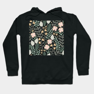 Flowers & Leaf Pattern Hoodie